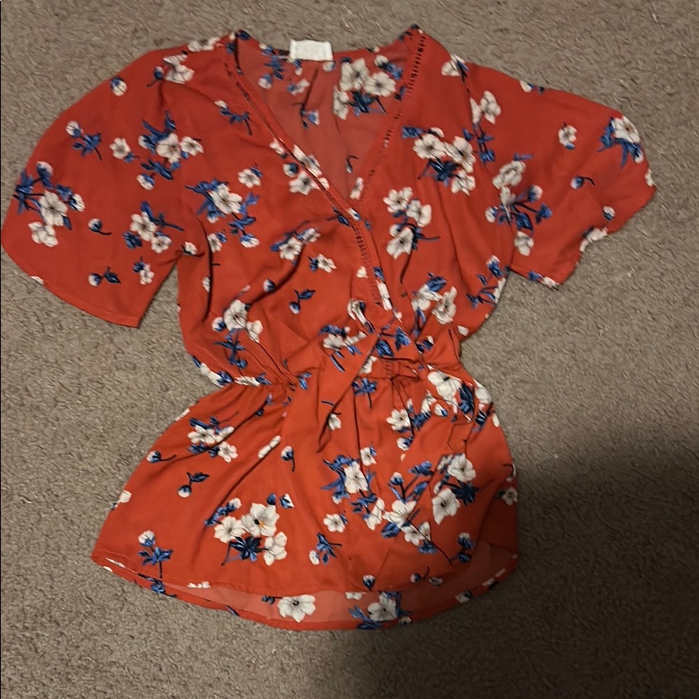 Floral Red Women's Top